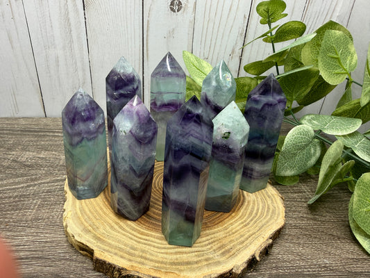 Purple and Green Fluorite Towers