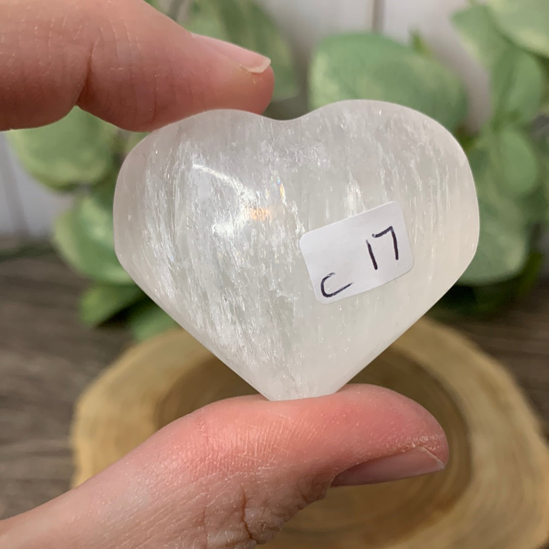 Selenite Hearts