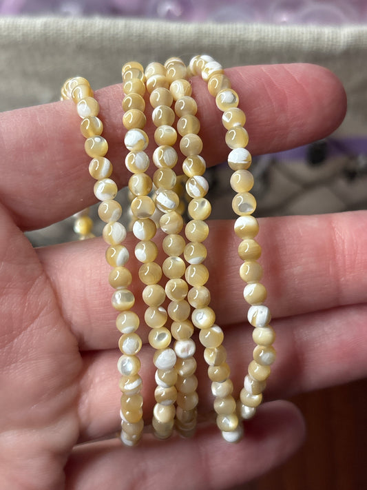 Banded Orange Calcite - Bracelet 4 mm