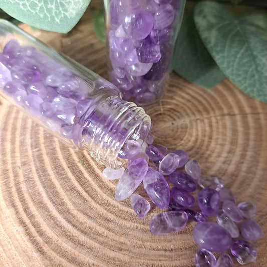 Amethyst Crystal Chip Bottle