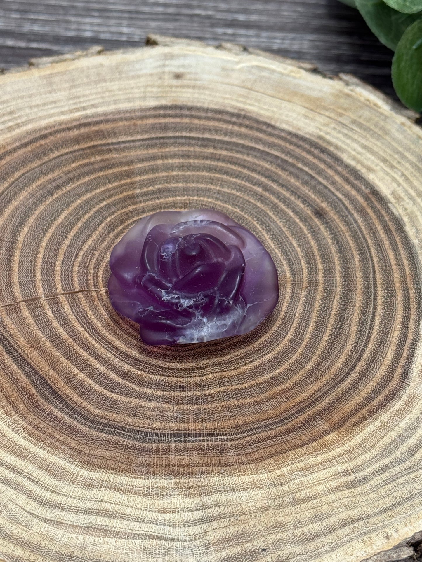 Fluorite Rose Carving