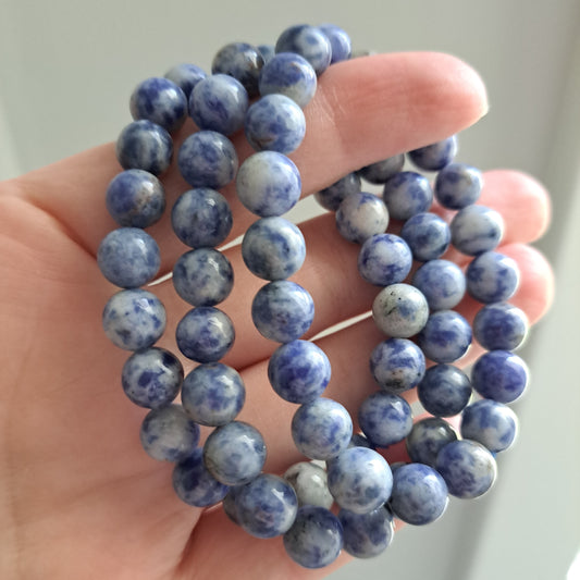 Blue Spot Dot -  Bracelet 8 mm