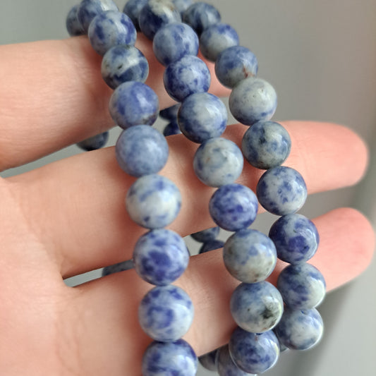 Blue Spot Dot -  Bracelet 8 mm