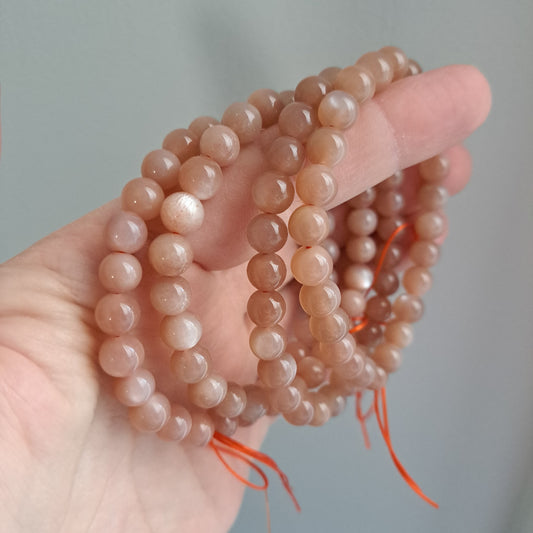 Sunstone, Moonstone Mixture -  Bracelet 8 mm