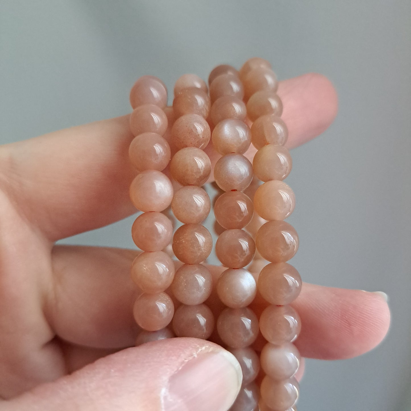 Sunstone, Moonstone Mixture - Bracelet 8 mm