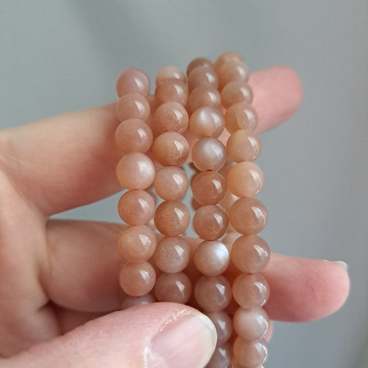 Sunstone, Moonstone Mixture -  Bracelet 8 mm