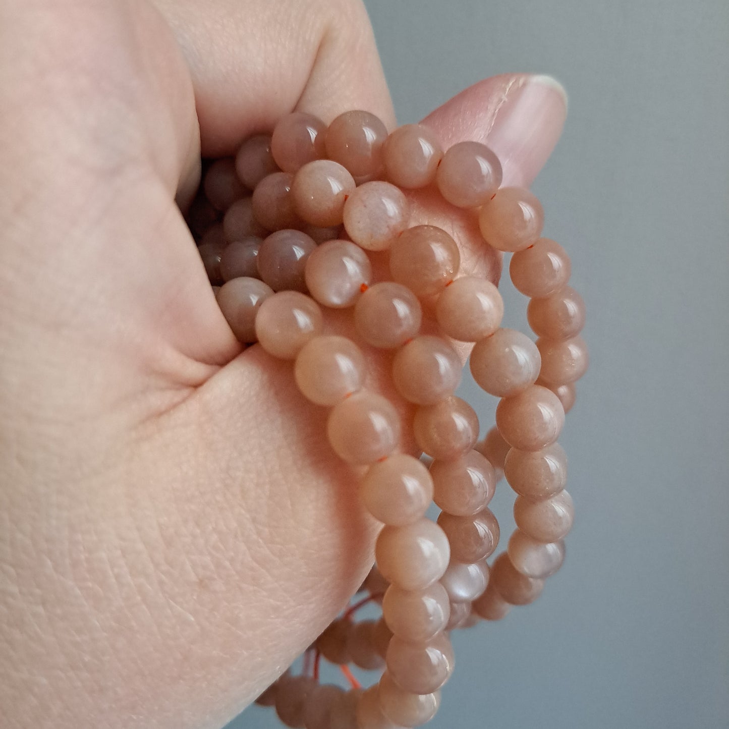Sunstone, Moonstone Mixture - Bracelet 8 mm