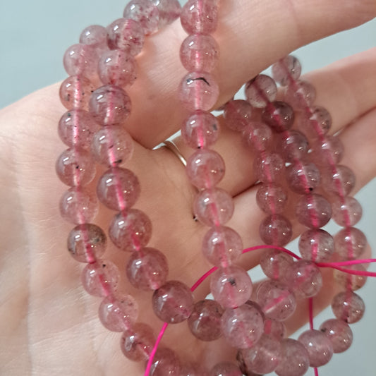 Strawberry Quartz -  Bracelet 8 mm
