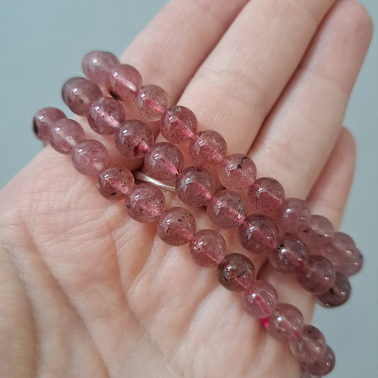 Strawberry Quartz -  Bracelet 8 mm