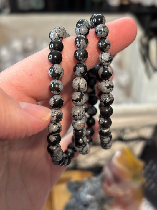 Snowflake Obsidian - Bracelet 6 mm