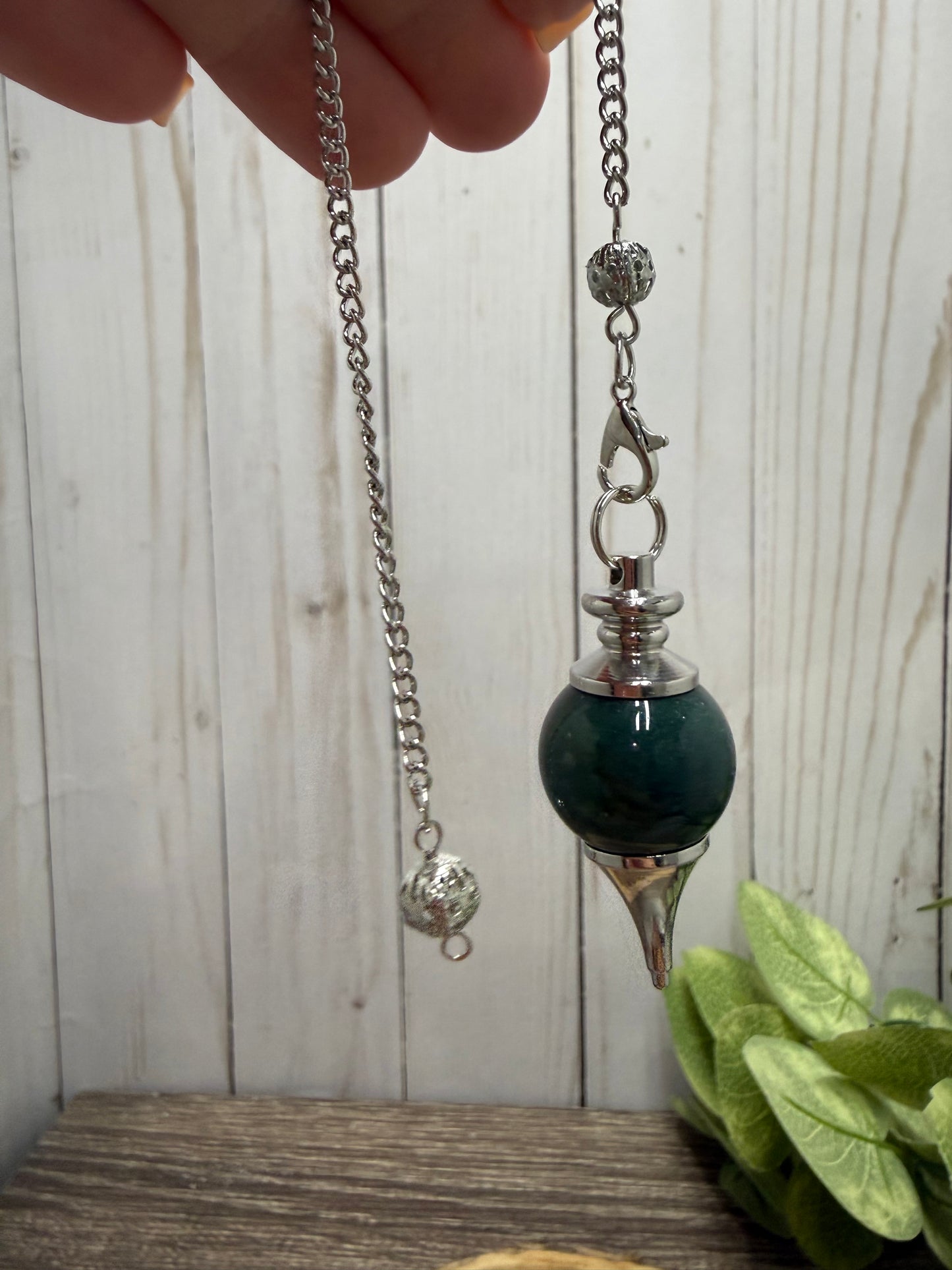 Pendulum Rounded - Moss Agate