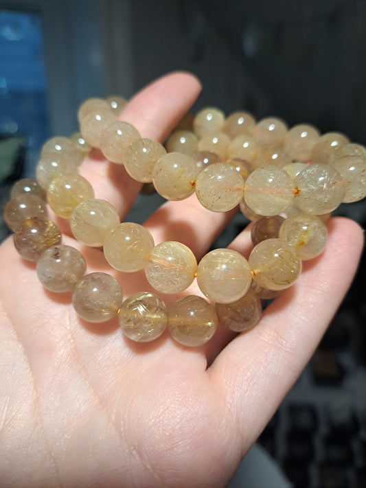 Golden Rutilated Quartz - Bracelet 12 mm