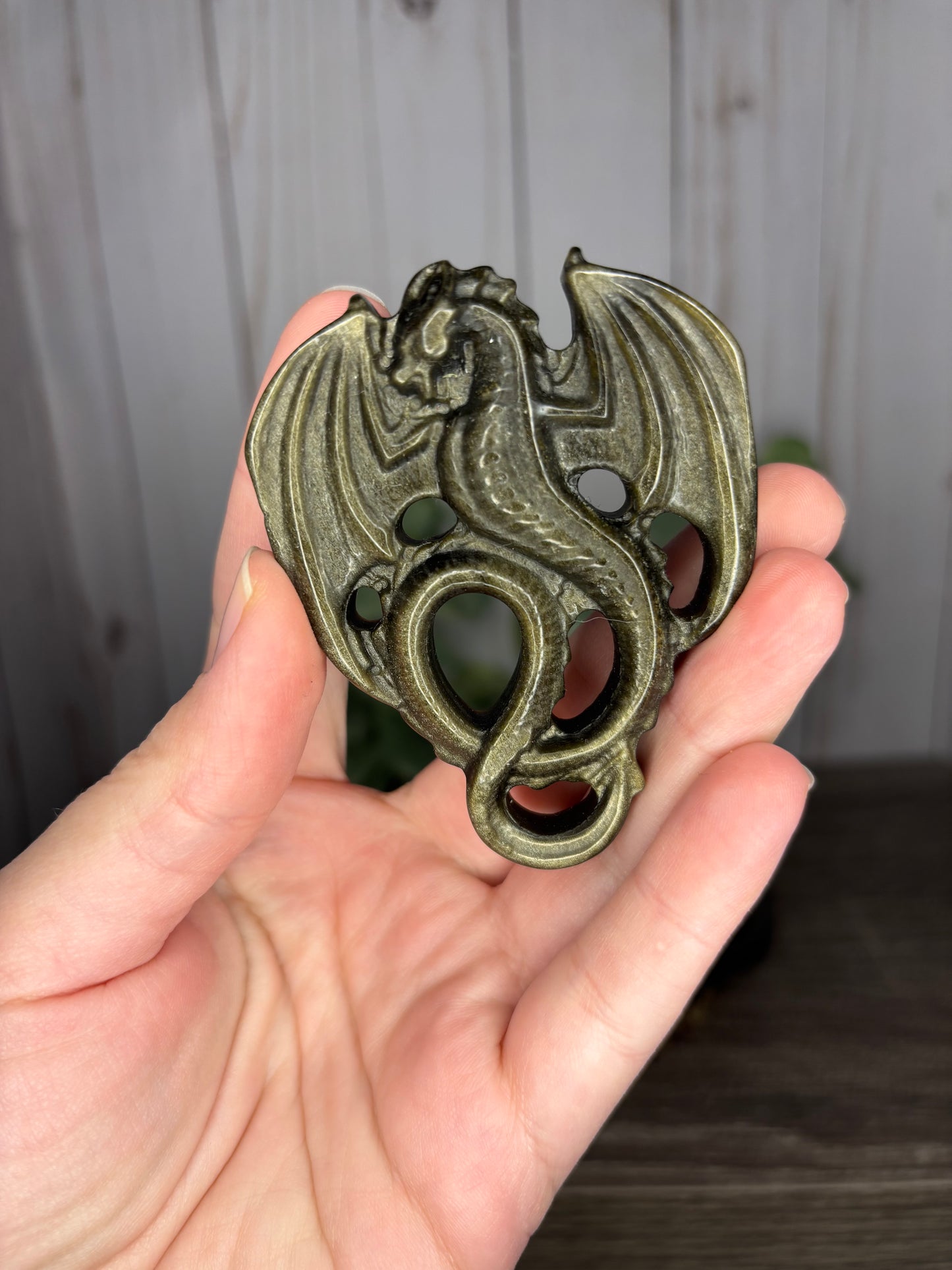 Dragon - Silver or Gold Sheen Obsidian