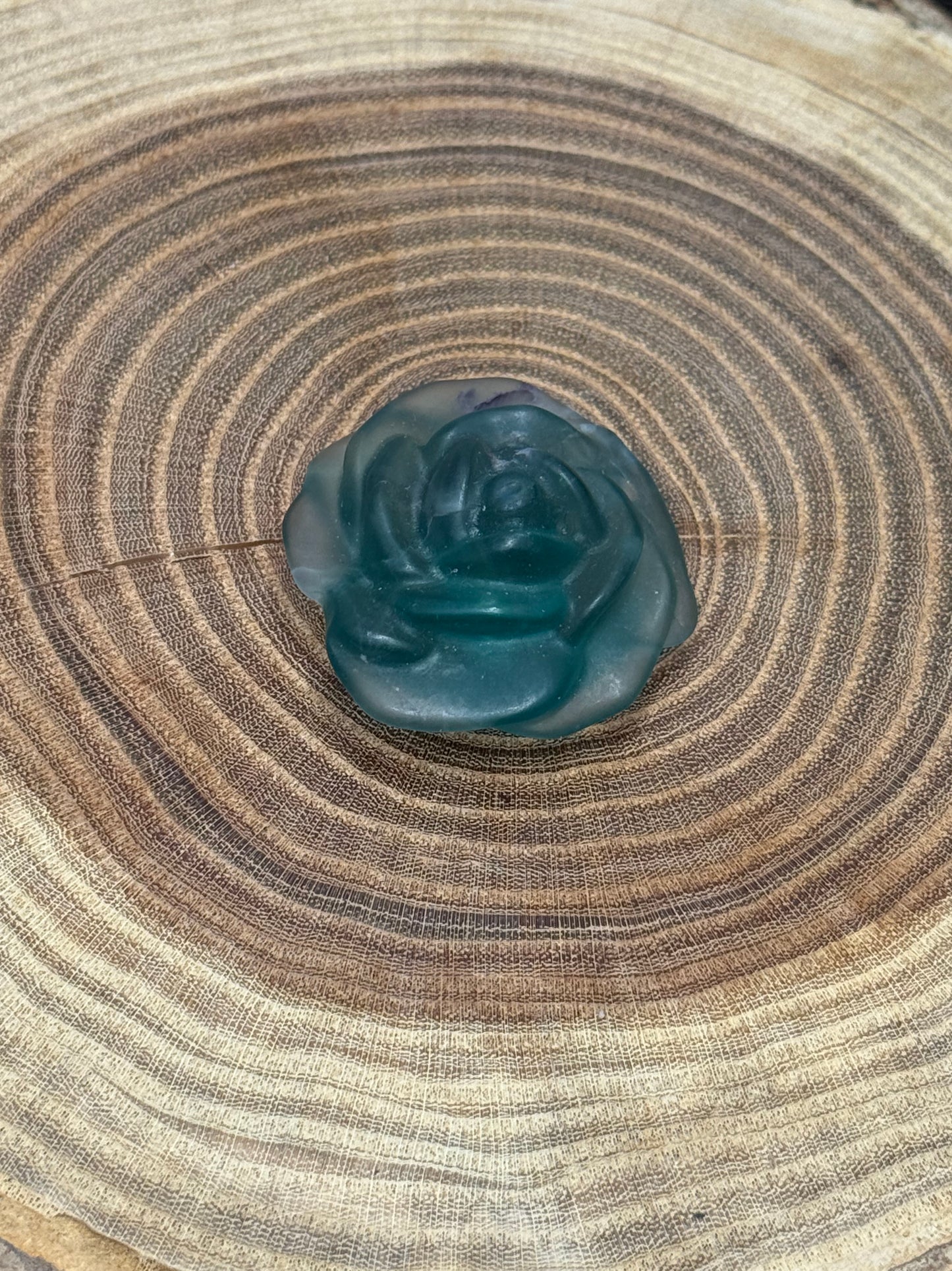 Fluorite Rose Carving