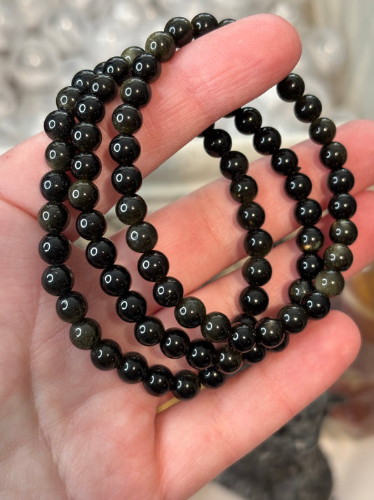 Gold Sheen Obsidian - Bracelet 6 mm