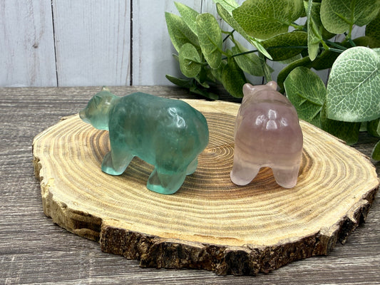 Fluorite Bear Carvings
