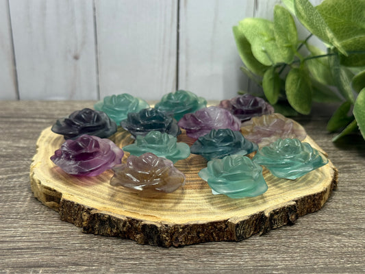 Fluorite Rose Carving