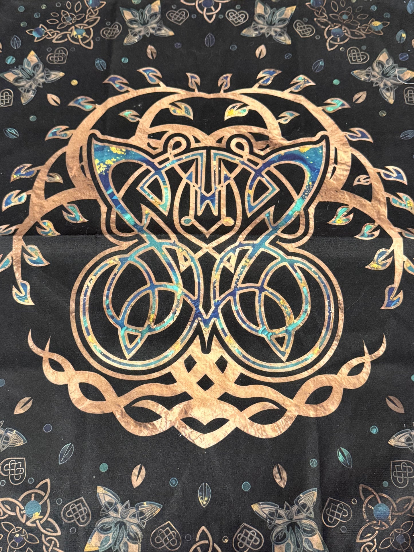 Altar Cloth suede - Tree of Life, Celtic knots