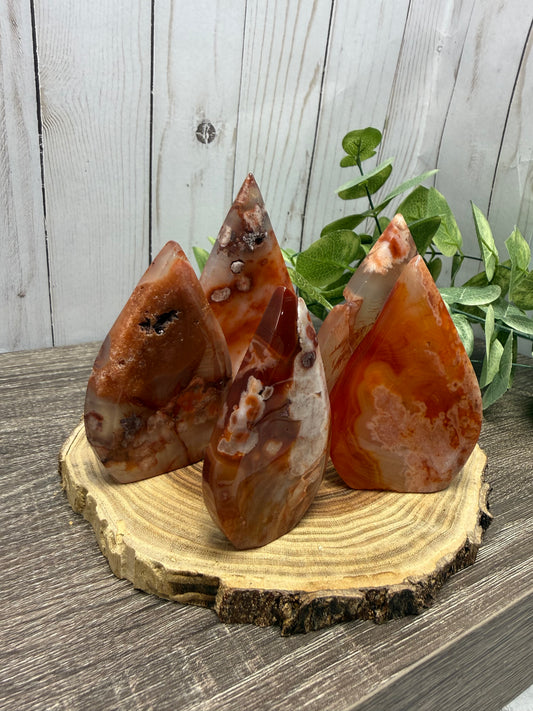 Carnelian and Flower Agate Freeforms