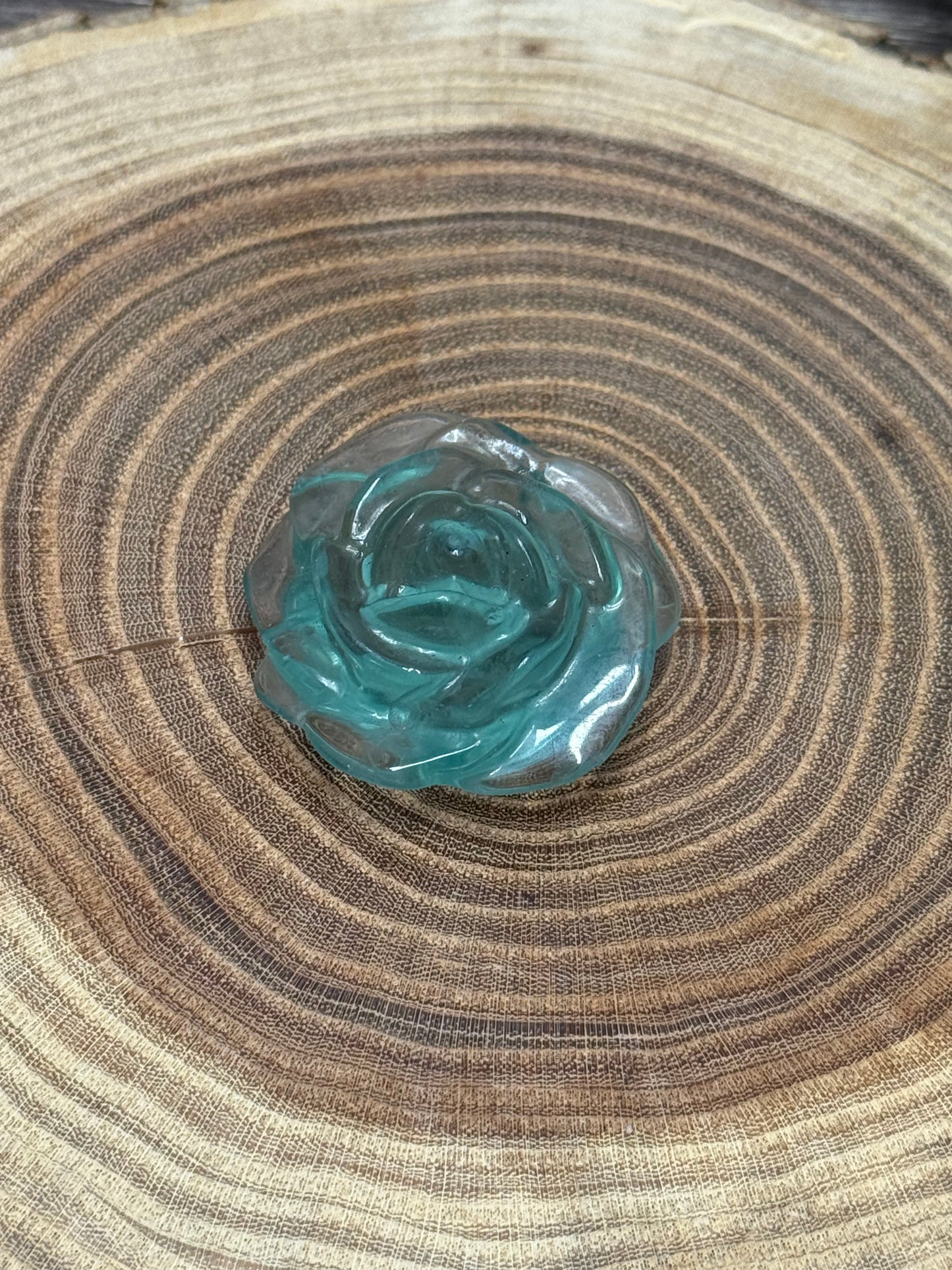 Fluorite Rose Carving