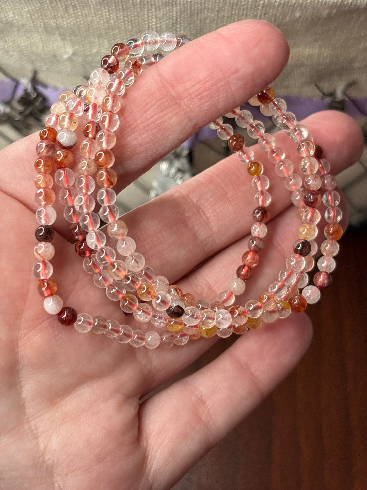Fire Quartz - Bracelet 4 mm