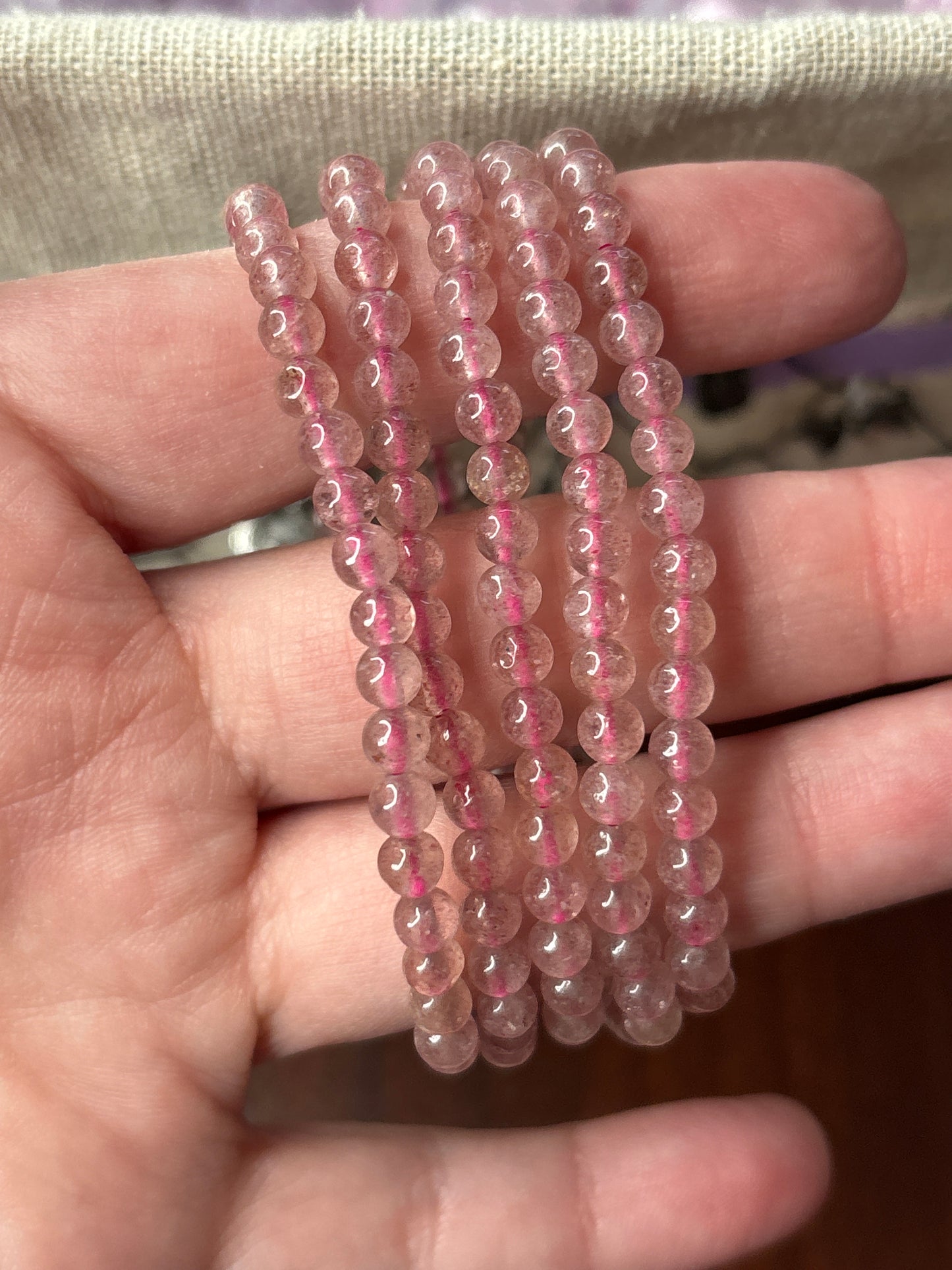Strawberry Quartz - Bracelet 4 mm