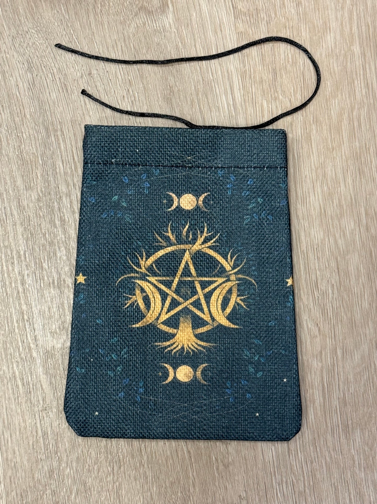 Card Deck or Crystal Pouch - Pentacle, Triple Moon, Tree