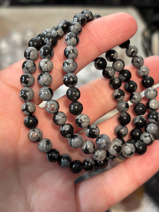 Snowflake Obsidian - Bracelet 6 mm