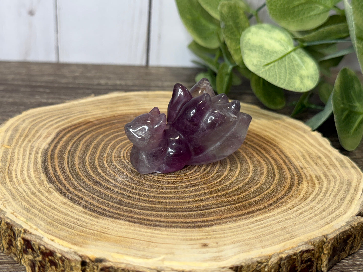 Nine Tailed Fox Fluorite Carvings