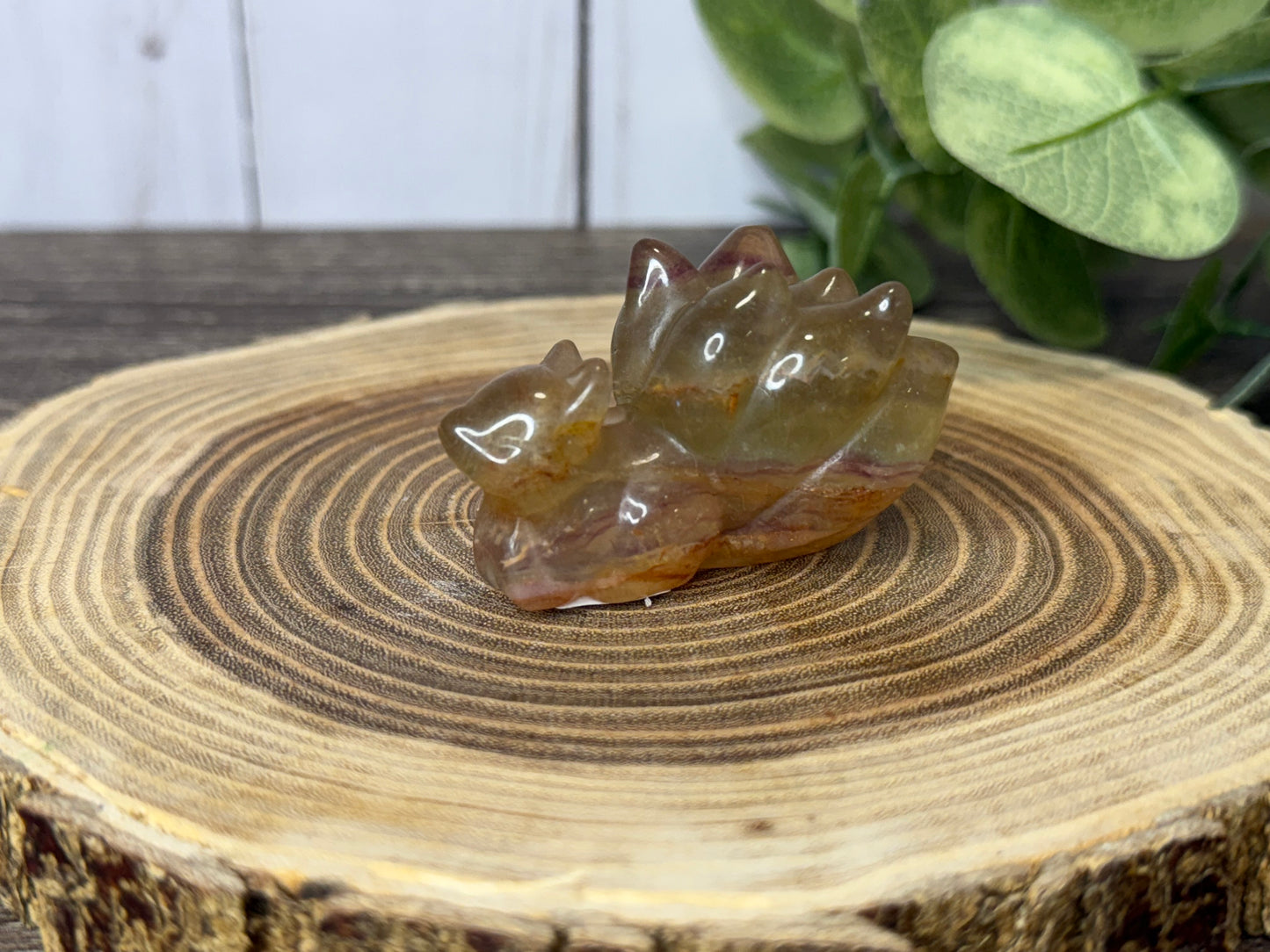 Nine Tailed Fox Fluorite Carvings