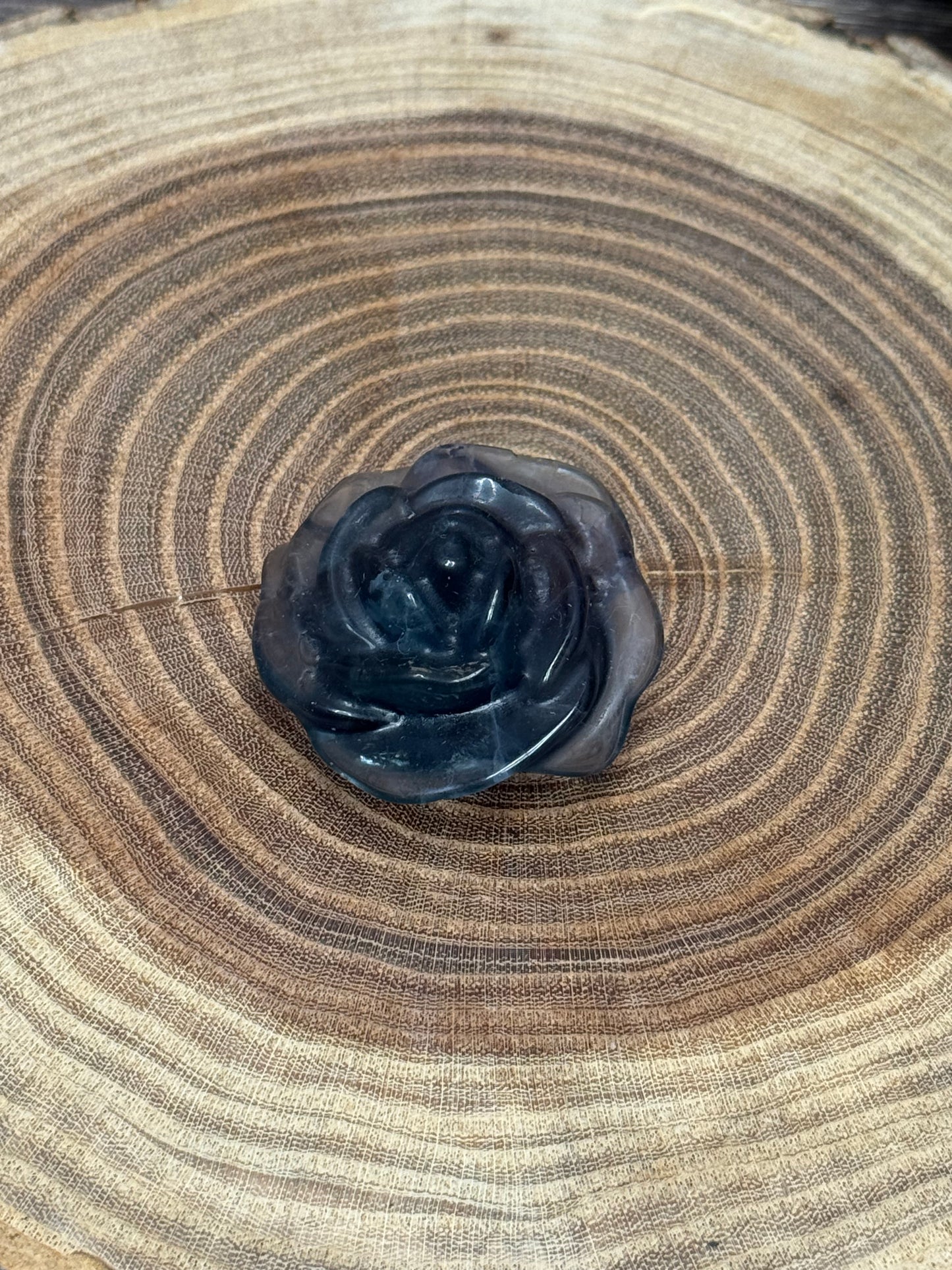 Fluorite Rose Carving