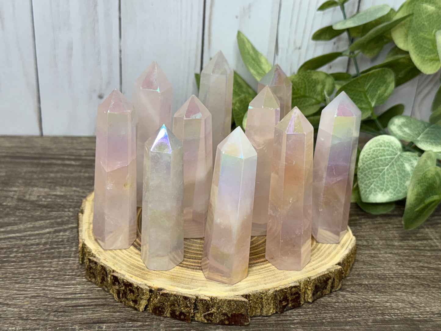 Aura Rose Quartz Towers