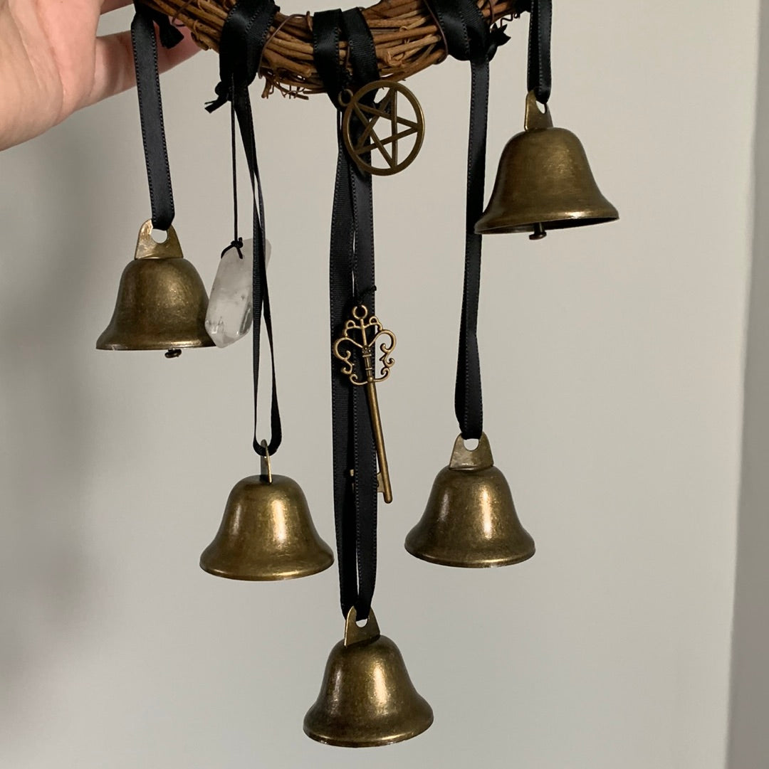 Witch Bells for Home Protection, Handmade Witchy Decor for Attracts Positive and Drive Out Negative, Wicca Supplies