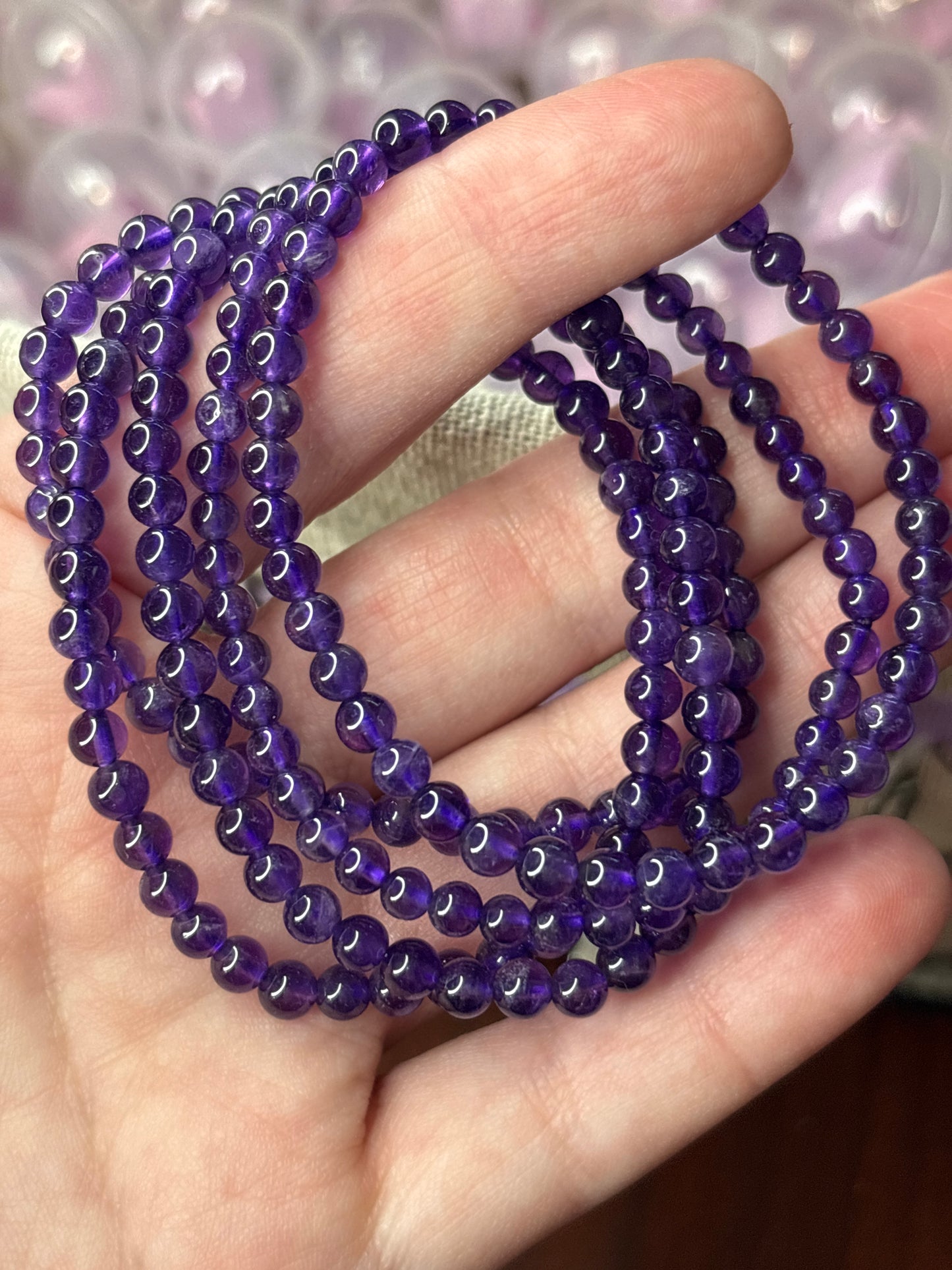 Amethyst - Bracelet 4 mm (higher quality)