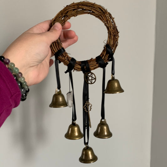Witch Bells for Home Protection, Handmade Witchy Decor for Attracts Positive and Drive Out Negative, Wicca Supplies