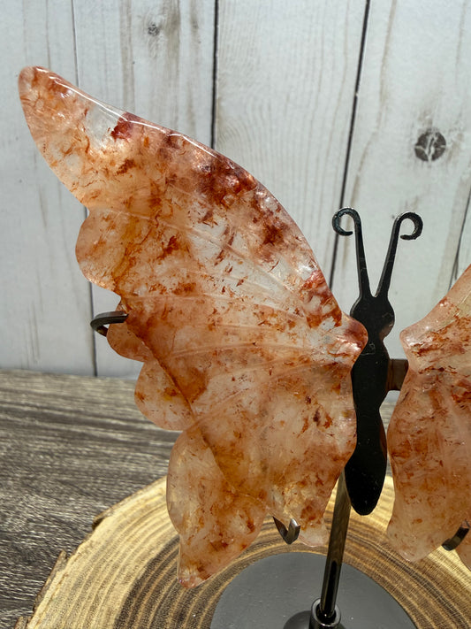 Butterfly Wings on Stand - Fire Quartz