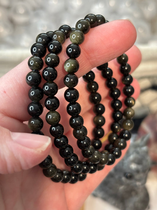 Gold Sheen Obsidian - Bracelet 6 mm