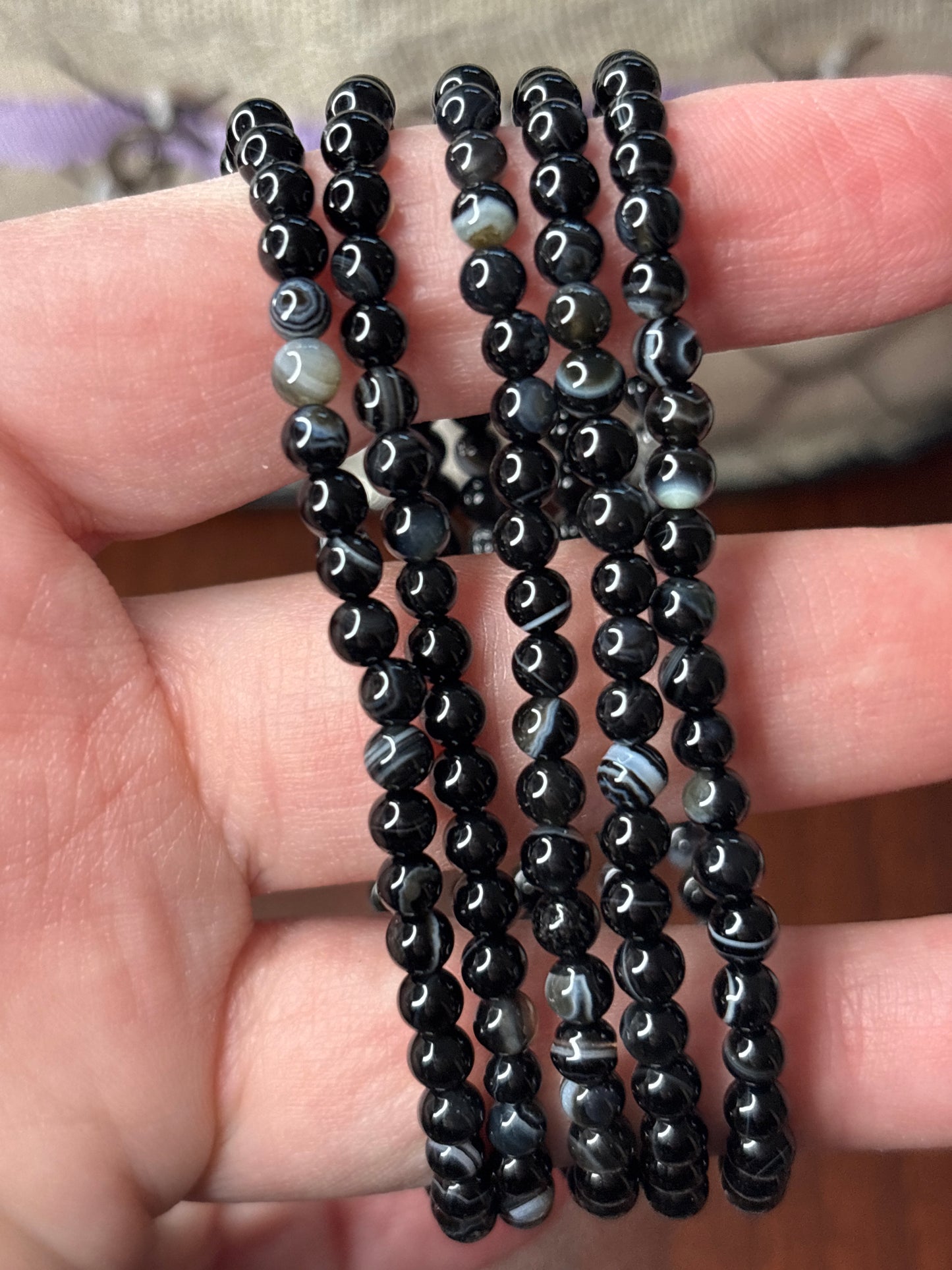 Orca Agate - Bracelet 4 mm