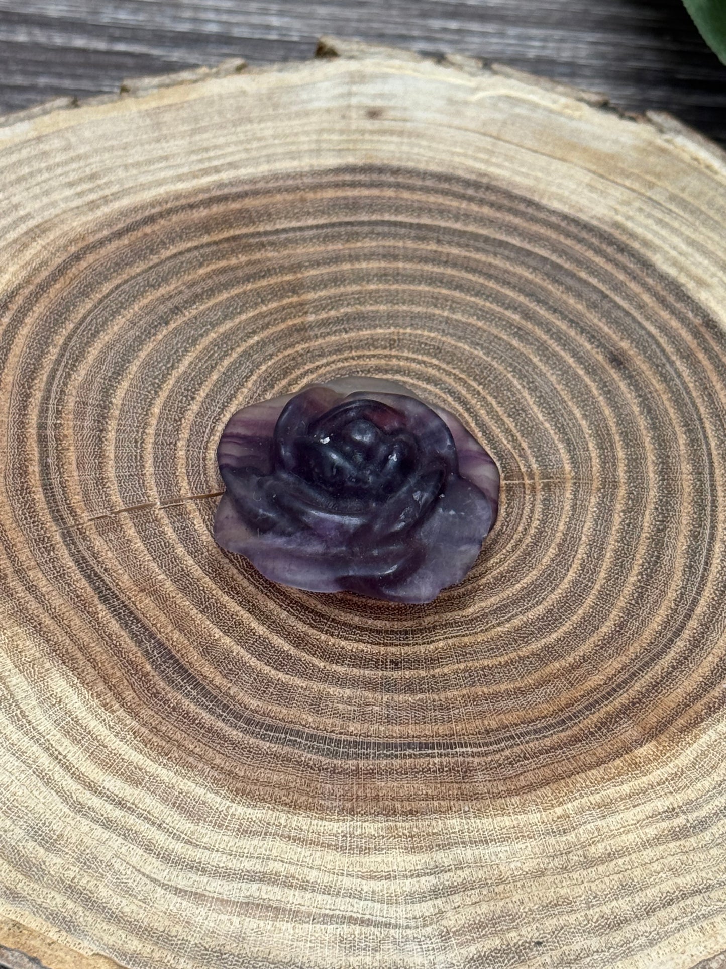 Fluorite Rose Carving