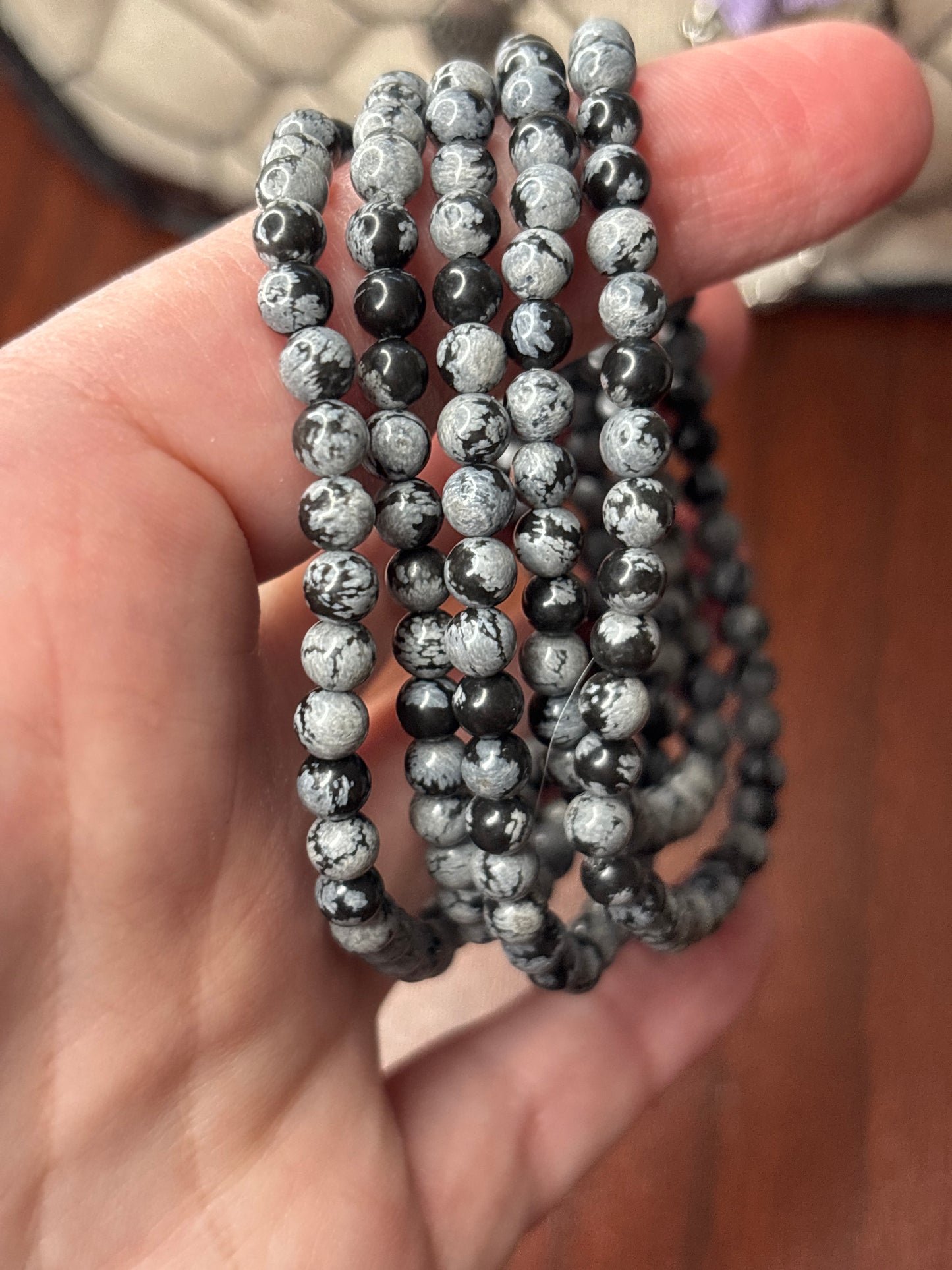 Snowflake Obsidian - Bracelet 4 mm
