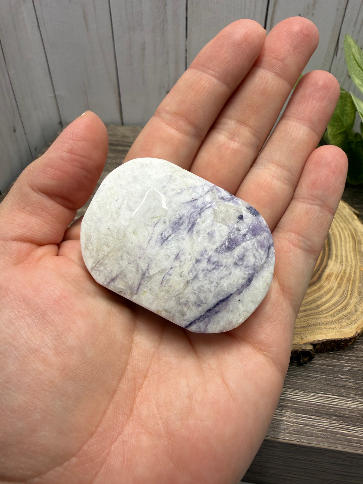 Opal and Fluorite Palm Stones