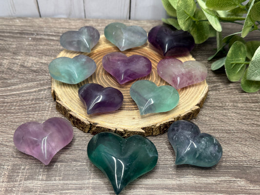 Fluorite Carved Hearts