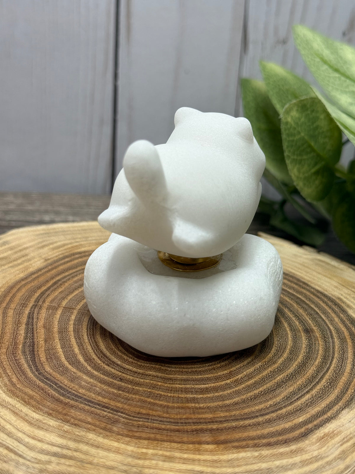 Cat Carvings - White Jade on Cloud That Spins