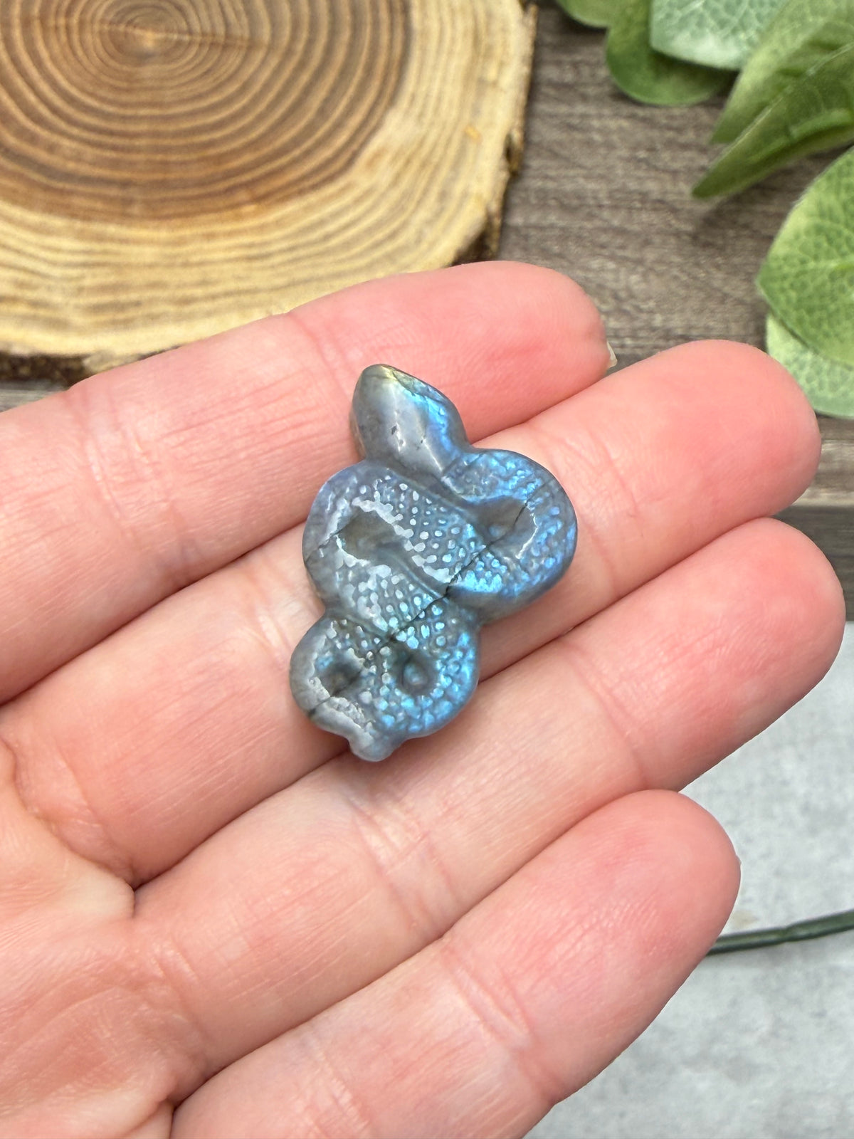 Small Labradorite Snake Carving