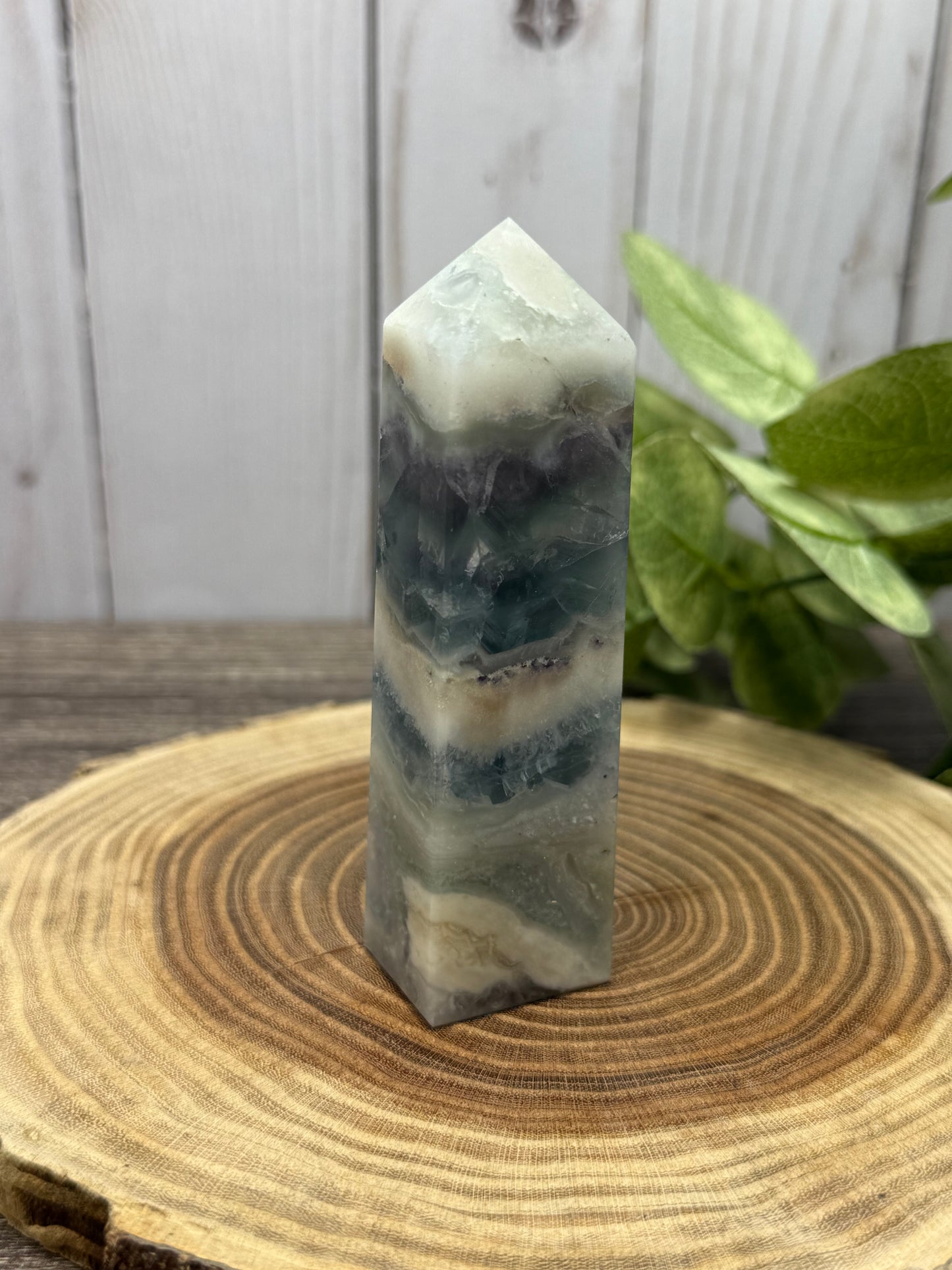 Fluorite Tower (green with a bit of purple, square style)