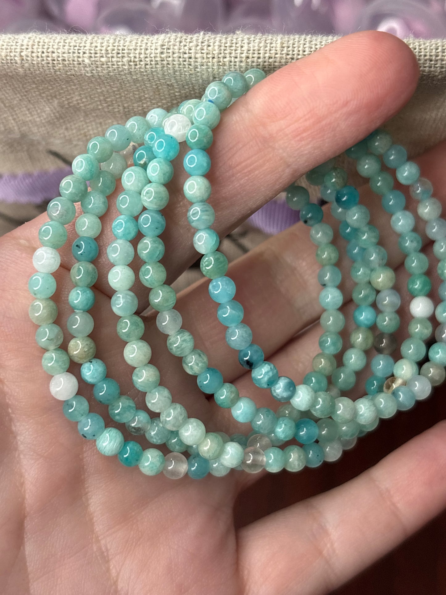 Amazonite - Bracelet 4 mm (higher quality)