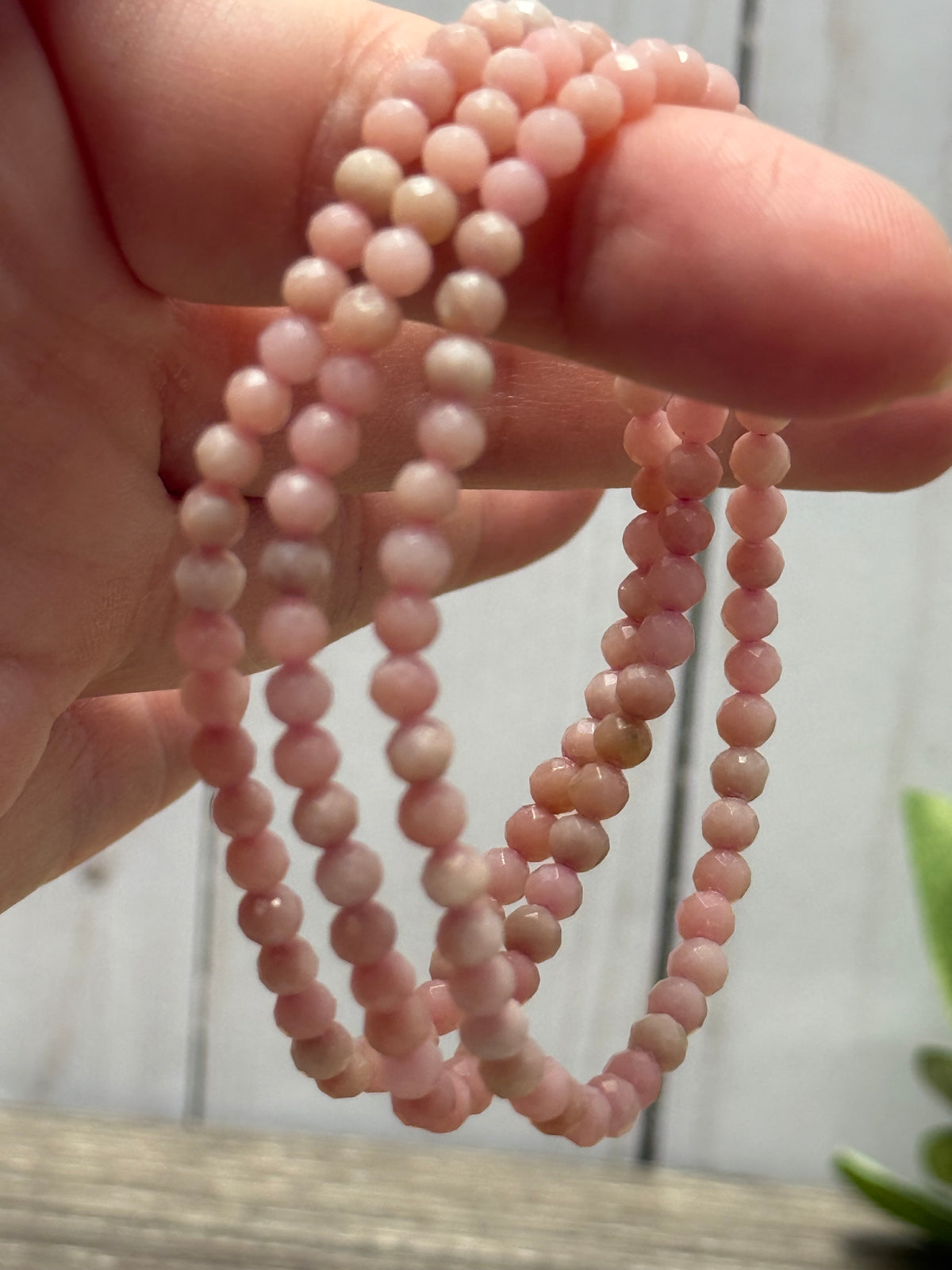 Pink Opal - faceted Bracelet 4 mm