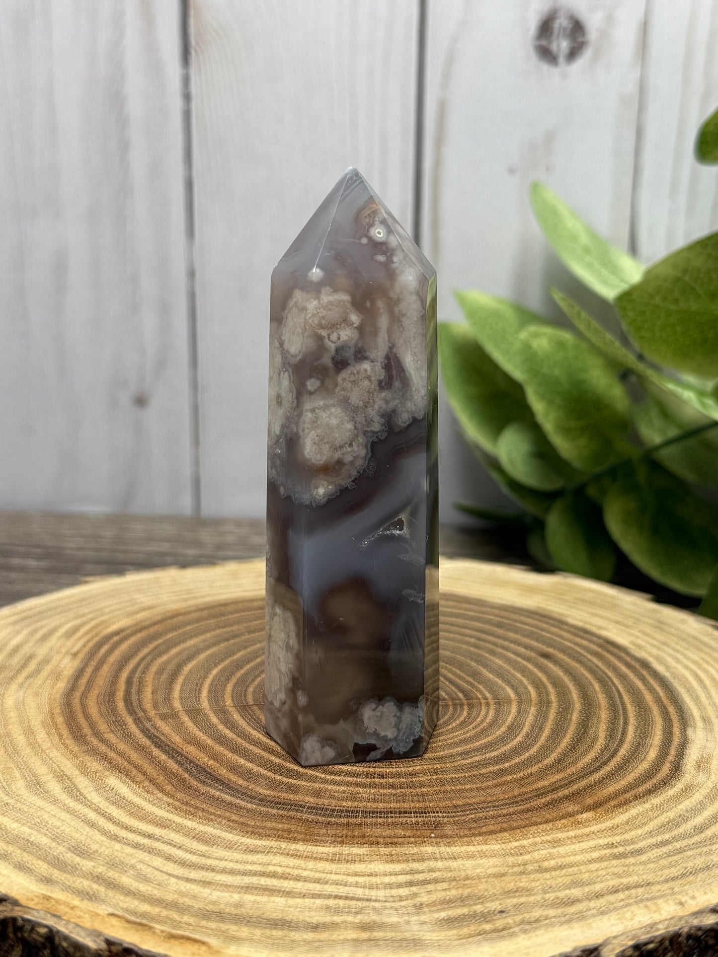 Black Flower Agate Towers