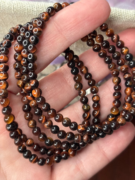 Red Tigers Eye - Bracelet 4 mm