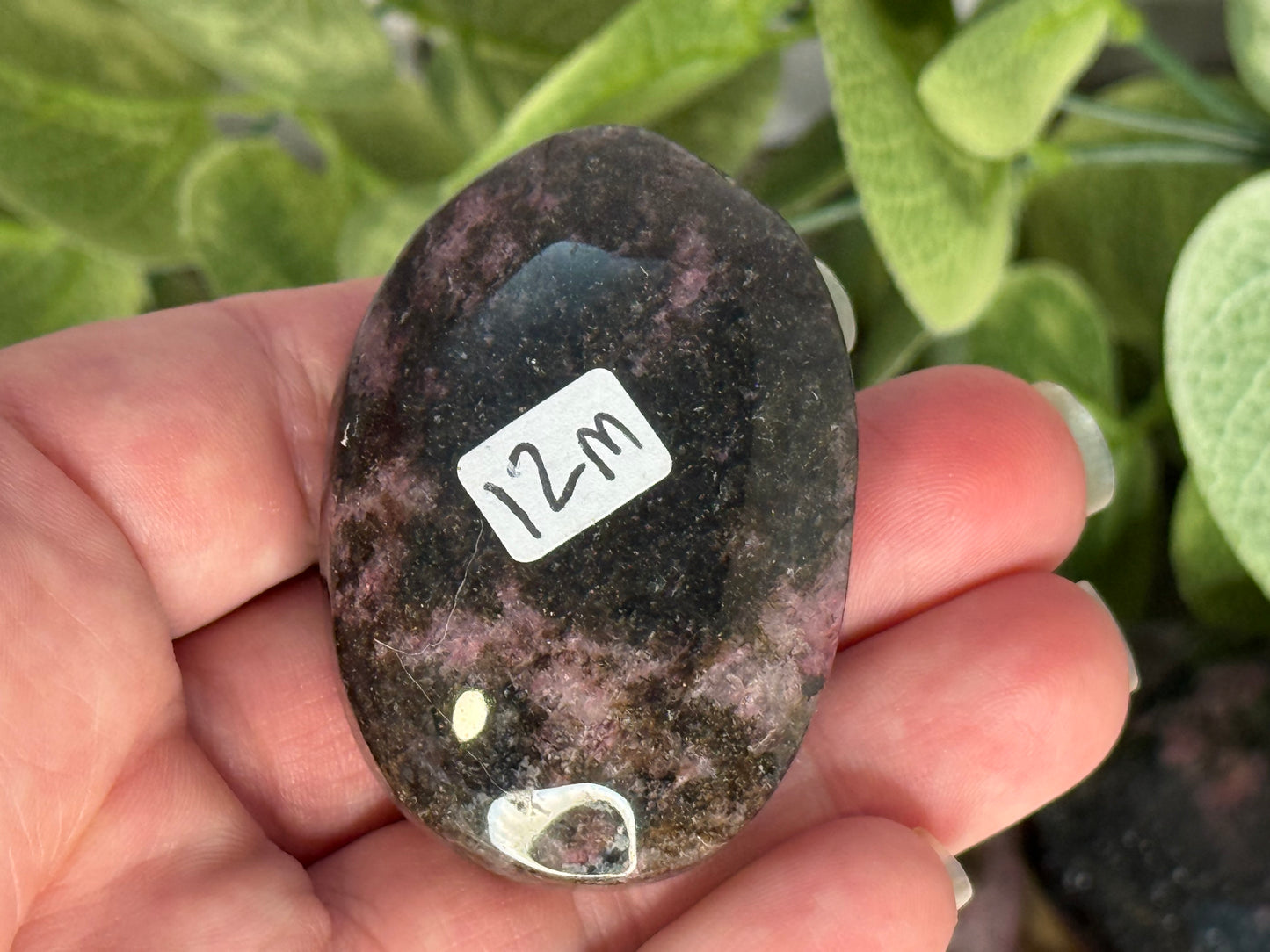 Rhodonite Palm Stone